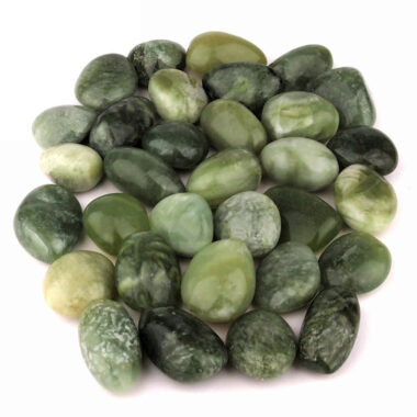 Jade | Serpentin Trommelsteine handpoliert Ø ca. 35 – 50 mm Edelsteine Heilsteine bei Wunderstein24