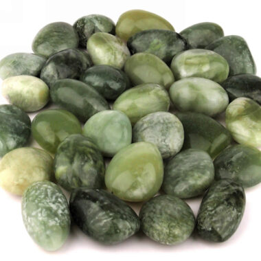 Jade | Serpentin Trommelsteine handpoliert Ø ca. 35 – 50 mm Edelsteine Heilsteine bei Wunderstein24