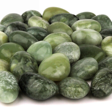 Jade | Serpentin Trommelsteine handpoliert Ø ca. 35 – 50 mm Edelsteine Heilsteine bei Wunderstein24