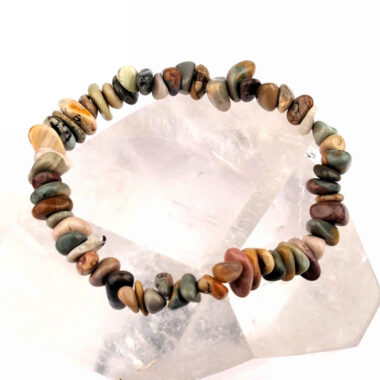 Jaspis bunt Edelstein Armband flexibel und dehnbar Edelsteine Heilsteine bei Wunderstein24