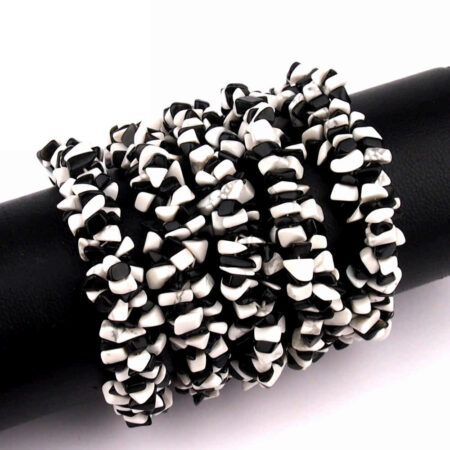 Obsidian & Magnesit Edelstein Armband 3 – reihig geflochten flexibel und dehnbar Edelsteine Heilsteine bei Wunderstein24