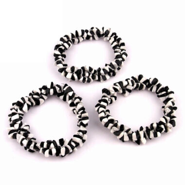 Obsidian & Magnesit Edelstein Armband 3 – reihig geflochten flexibel und dehnbar Edelsteine Heilsteine bei Wunderstein24