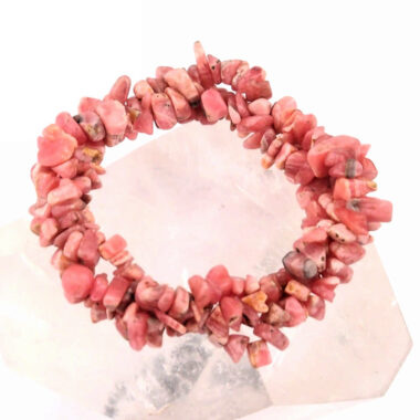 Rhodochrosit Edelstein Armband 3 – reihig geflochten flexibel und dehnbar Edelsteine Heilsteine bei Wunderstein24