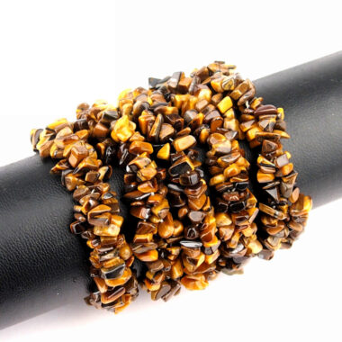 Tigerauge Edelstein Armband 3 – reihig geflochten flexibel und dehnbar Edelsteine Heilsteine bei Wunderstein24