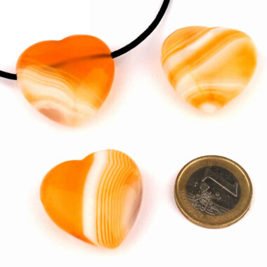Achat gelb Herz Anhänger Ø 30 mm seitlich gebohrt Edelsteine Heilsteine bei Wunderstein24