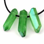 Aqua Angel Aura Anhänger Bergkristall Spitze gelb gebohrt Edelsteine Heilsteine bei Wunderstein24