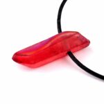 Aqua Angel Aura Anhänger Bergkristall Spitze rot gebohrt Edelsteine Heilsteine bei Wunderstein24