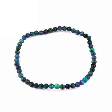 Azurit-Malachit Ø 4 mm facettiertes Kugel Edelstein Armband flexibel und dehnbar Edelsteine Heilsteine bei Wunderstein24