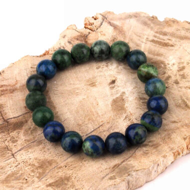 Azurit-Malachit Ø 10 mm Kugel Edelstein Armband flexibel und dehnbar Edelsteine Heilsteine bei Wunderstein24