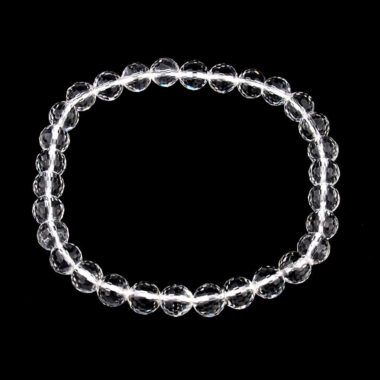 Bergkristall Ø 6 mm facettiertes Kugel Edelstein Armband flexibel und dehnbar Edelsteine Heilsteine bei Wunderstein24