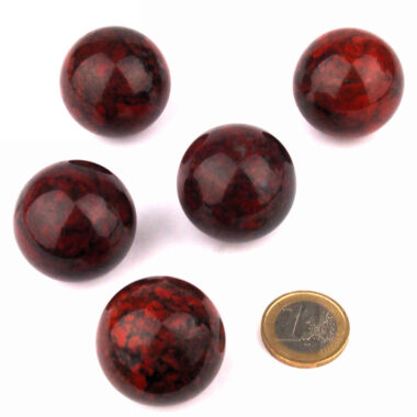 Brekzien Jaspis Kugel Ø ca. 30 mm aus Brasilien Edelsteine Heilsteine bei Wunderstein24