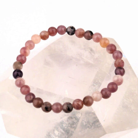 Erdbeerquarz Ø 6 mm Kugel Edelstein Armband flexibel und dehnbar Edelsteine Heilsteine bei Wunderstein24