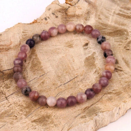 Erdbeerquarz Ø 6 mm Kugel Edelstein Armband flexibel und dehnbar Edelsteine Heilsteine bei Wunderstein24