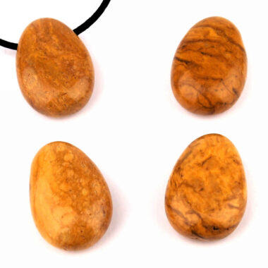 Jaspis gelb Cabochon Anhänger seitlich gebohrt Edelsteine Heilsteine bei Wunderstein24
