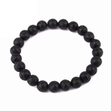 Lava Ø 8 mm Kugel Edelstein Armband flexibel und dehnbar Edelsteine Heilsteine bei Wunderstein24