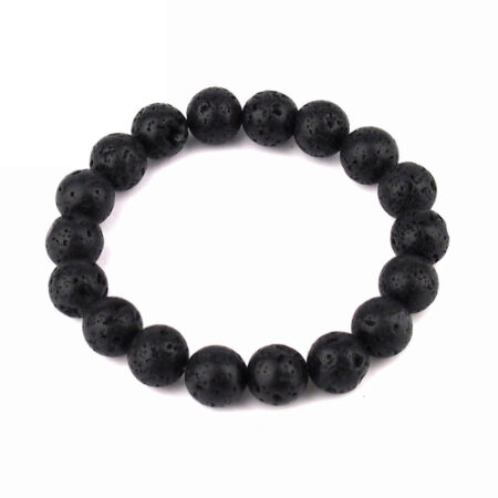 Lava Ø 10 mm Kugel Edelstein Armband flexibel und dehnbar Edelsteine Heilsteine bei Wunderstein24