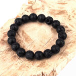 Lava Ø 10 mm Kugel Edelstein Armband flexibel und dehnbar Edelsteine Heilsteine bei Wunderstein24