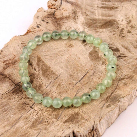 Prehnit Ø 6 mm Kugel Edelstein Armband AAA-Qualität flexibel und dehnbar Edelsteine Heilsteine bei Wunderstein24