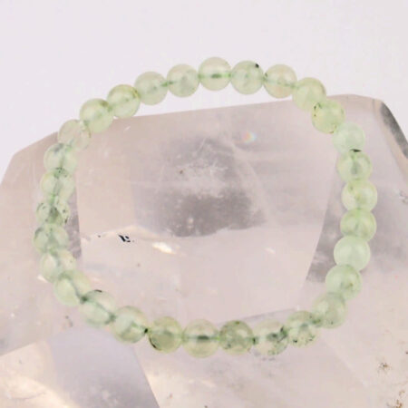 Prehnit Ø 6 mm Kugel Edelstein Armband AAA-Qualität flexibel und dehnbar Edelsteine Heilsteine bei Wunderstein24