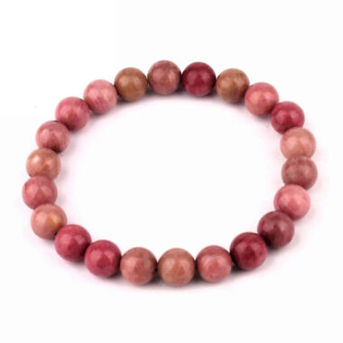 Rhodonit Ø 8 mm Kugel Edelstein Armband flexibel und dehnbar Edelsteine Heilsteine bei Wunderstein24
