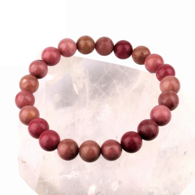 Rhodonit Ø 8 mm Kugel Edelstein Armband flexibel und dehnbar Edelsteine Heilsteine bei Wunderstein24