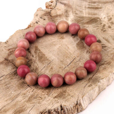 Rhodonit Ø 10 mm Kugel Edelstein Armband flexibel und dehnbar Edelsteine Heilsteine bei Wunderstein24