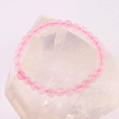 Rosenquarz Ø 6 mm facettiertes Kugel Edelstein Armband flexibel und dehnbar Edelsteine Heilsteine bei Wunderstein24