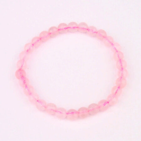 Rosenquarz Ø 6 mm facettiertes Kugel Edelstein Armband flexibel und dehnbar Edelsteine Heilsteine bei Wunderstein24