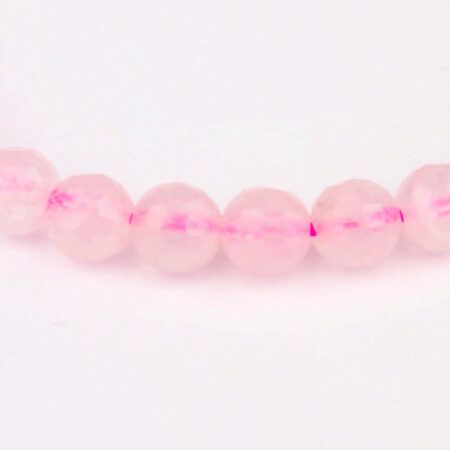 Rosenquarz Ø 6 mm facettiertes Kugel Edelstein Armband flexibel und dehnbar Edelsteine Heilsteine bei Wunderstein24