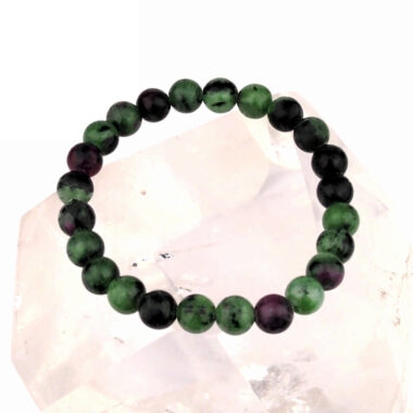 Rubin und Zoisit Ø 8 mm Kugel Edelstein Armband flexibel und dehnbar Edelsteine Heilsteine bei Wunderstein24
