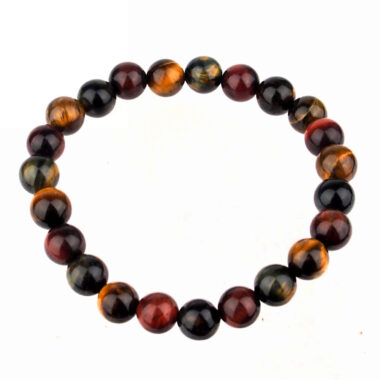 Tigerauge dreifarbig Ø 8 mm Kugel Edelstein Armband flexibel und dehnbar Edelsteine Heilsteine bei Wunderstein24