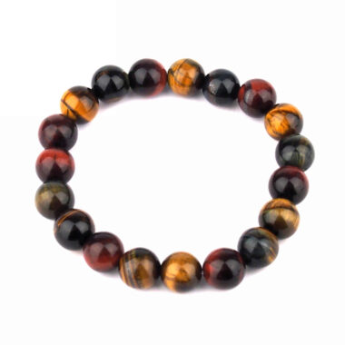 Tigerauge dreifarbig Ø 10 mm Kugel Edelstein Armband flexibel und dehnbar Edelsteine Heilsteine bei Wunderstein24