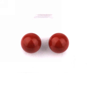 Jaspis rot Ø 8 mm Kugel Ohrstecker Paar versilbert Edelsteine Heilsteine bei Wunderstein24