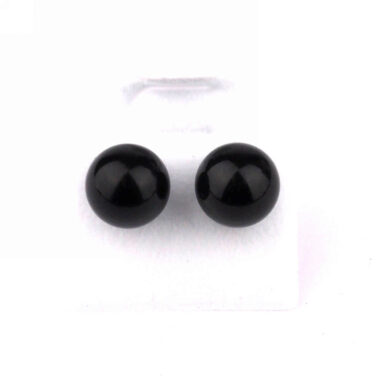 Obsidian schwarz Ø 8 mm Kugel Ohrstecker Paar versilbert Edelsteine Heilsteine bei Wunderstein24