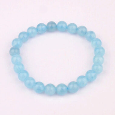 Aquamarin Ø 8 mm Kugel Edelstein Armband AAA-Qualität flexibel und dehnbar Edelsteine Heilsteine bei Wunderstein24