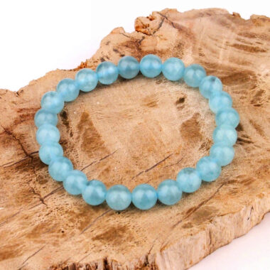 Aquamarin Ø 8 mm Kugel Edelstein Armband AAA-Qualität flexibel und dehnbar Edelsteine Heilsteine bei Wunderstein24