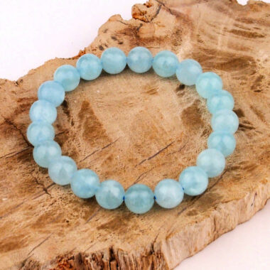 Aquamarin Ø 10 mm Kugel Edelstein Armband AAA-Qualität flexibel und dehnbar Edelsteine Heilsteine bei Wunderstein24