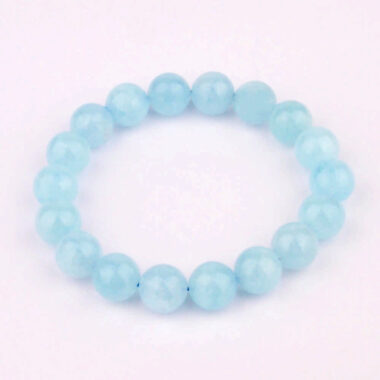 Aquamarin Ø 12,5 mm Kugel Edelstein Armband AAA-Qualität flexibel und dehnbar Edelsteine Heilsteine bei Wunderstein24