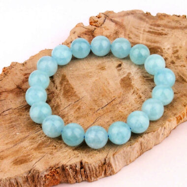 Aquamarin Ø 12,5 mm Kugel Edelstein Armband AAA-Qualität flexibel und dehnbar Edelsteine Heilsteine bei Wunderstein24