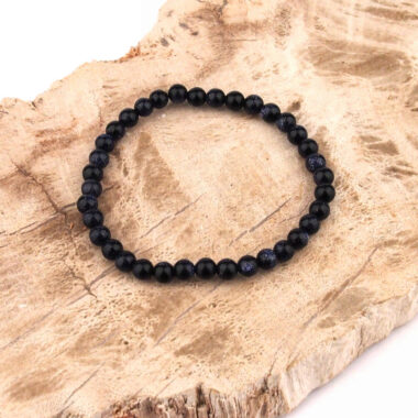 Blaufluss Ø 4 mm Kinder Kugel Edelstein Armband flexibel und dehnbar Edelsteine Heilsteine bei Wunderstein24