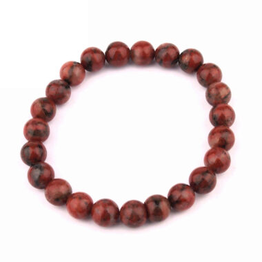 Brekzien Jaspis Ø 8 mm Kugel Edelstein Armband flexibel und dehnbar Edelsteine Heilsteine bei Wunderstein24