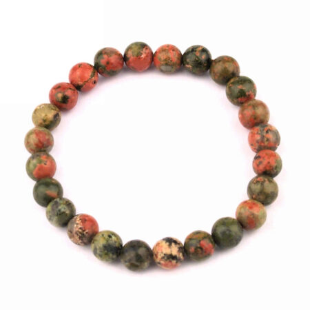 Epidot | Unakit Ø 8 mm Kugel Edelstein Armband flexibel und dehnbar Edelsteine Heilsteine bei Wunderstein24