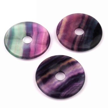 Fluorit bunt Donut Anhänger Ø 40 mm Edelsteine Heilsteine bei Wunderstein24