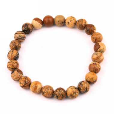 Landschaftsjaspis Ø 8 mm Kugel Edelstein Armband flexibel und dehnbar Edelsteine Heilsteine bei Wunderstein24