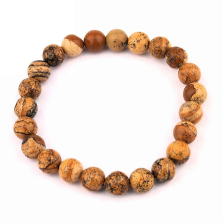 Landschaftsjaspis Ø 8 mm Kugel Edelstein Armband flexibel und dehnbar Edelsteine Heilsteine bei Wunderstein24