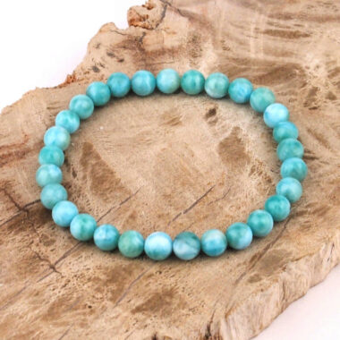 Larimar Ø 7 mm Kugel Edelstein Armband flexibel und dehnbar Edelsteine Heilsteine bei Wunderstein24