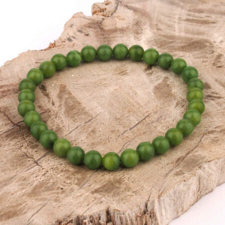 Nephrit Jade Ø 6 mm Kugel Edelstein Armband flexibel und dehnbar Edelsteine Heilsteine bei Wunderstein24