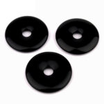 Obsidian schwarz Donut Anhänger Ø 30 mm Edelsteine Heilsteine bei Wunderstein24