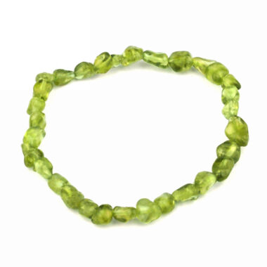 Olivin | Peridot Ø 6 x 8 mm Nugget Edelstein Armband flexibel und dehnbar Edelsteine Heilsteine bei Wunderstein24
