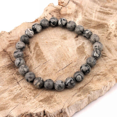 Picasso Jaspis Ø 8 mm Kugel Edelstein Armband flexibel und dehnbar Edelsteine Heilsteine bei Wunderstein24